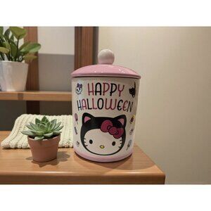 New Hello Kitty Happy Halloween Cookie Jar Black Cats Skull W Bow Candy Sanrio